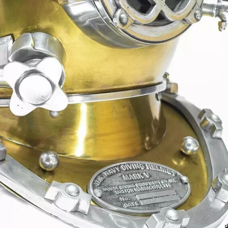 18" Mark V Navy Diver Helmet – Antique Brass Replica