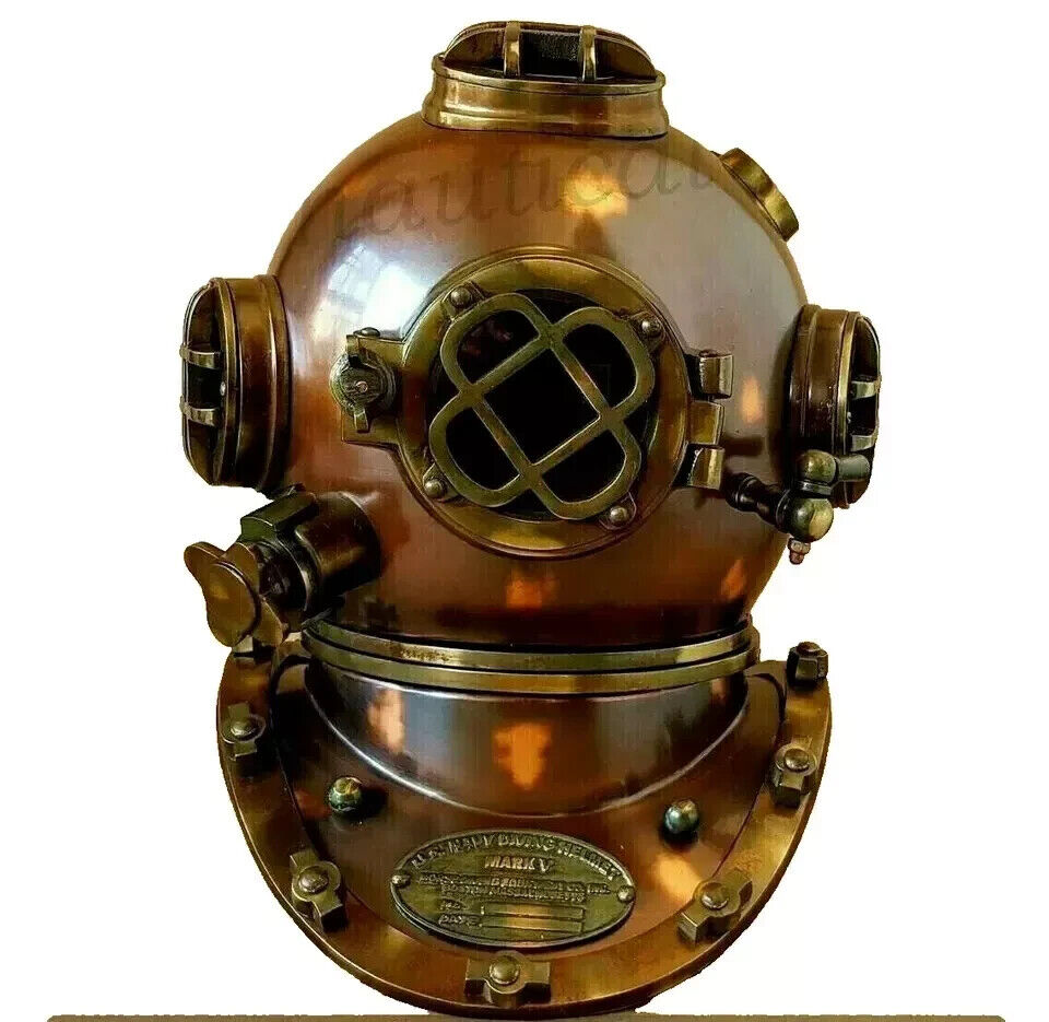 18" US Navy Mark V Diving Helmet – Antique Deep Sea Scuba Divers Replica