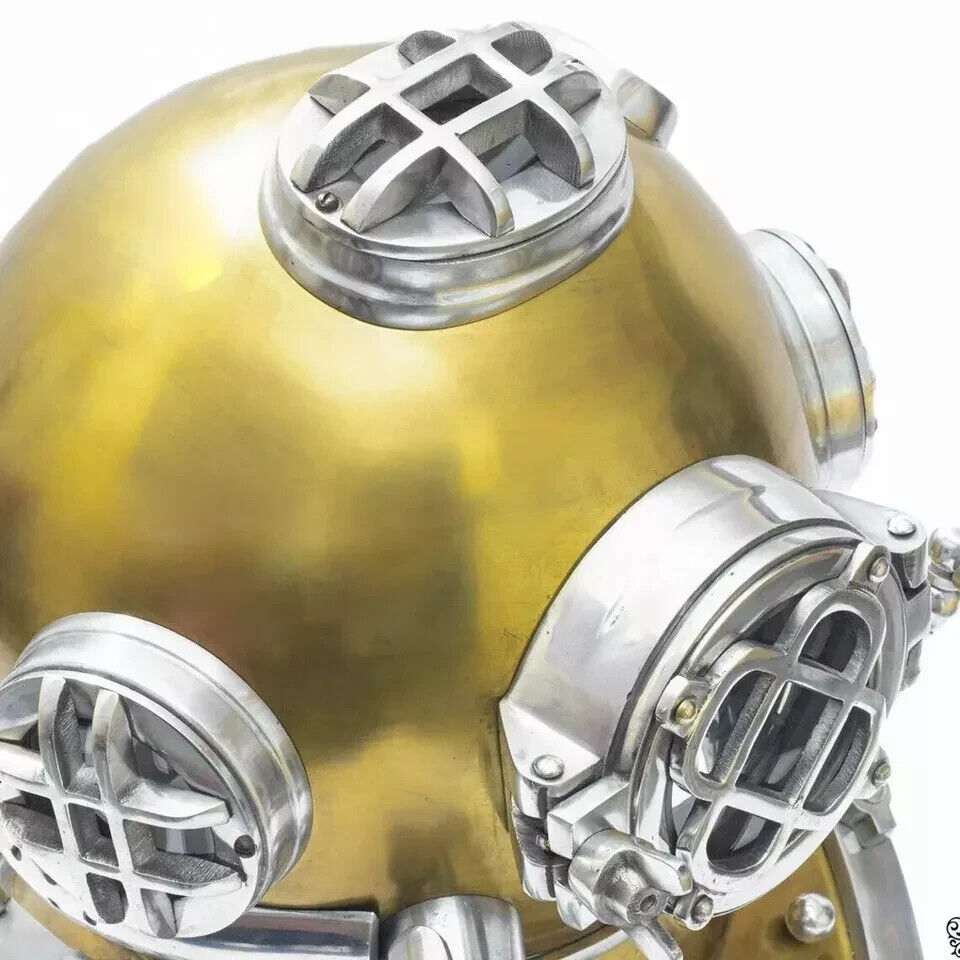 18" Mark V Navy Diver Helmet – Antique Brass Replica