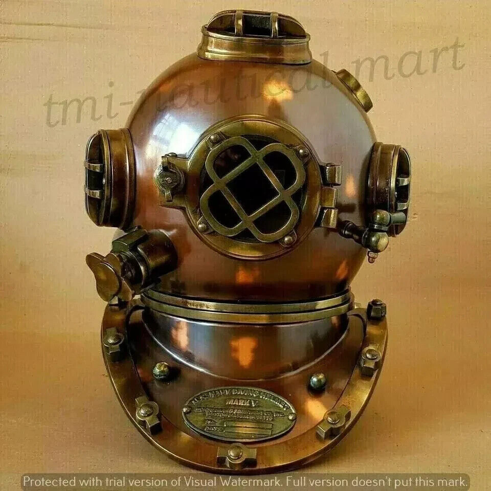 18" US Navy Mark V Diving Helmet – Antique Deep Sea Scuba Divers Replica