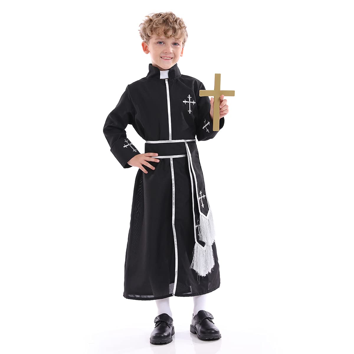 Funivals Boys Costume for Halloween Carnival,Boy Suit Role Play with Accessories Medium Viking Warrior