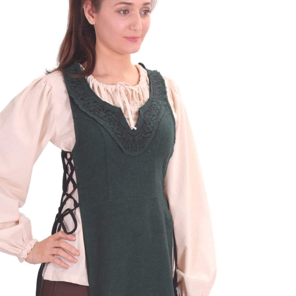 Side-Lace Wool Viking Apron Overdress