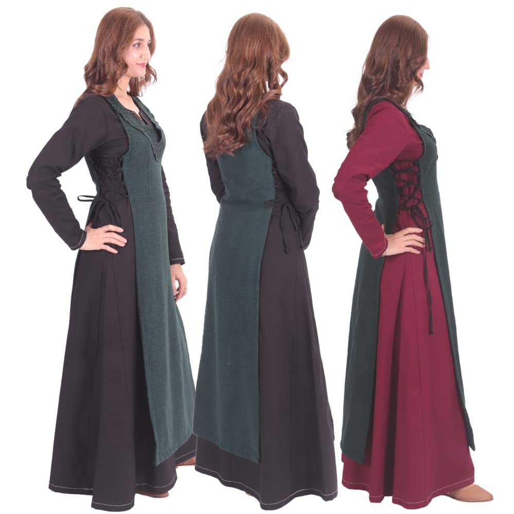 Side-Lace Wool Viking Apron Overdress
