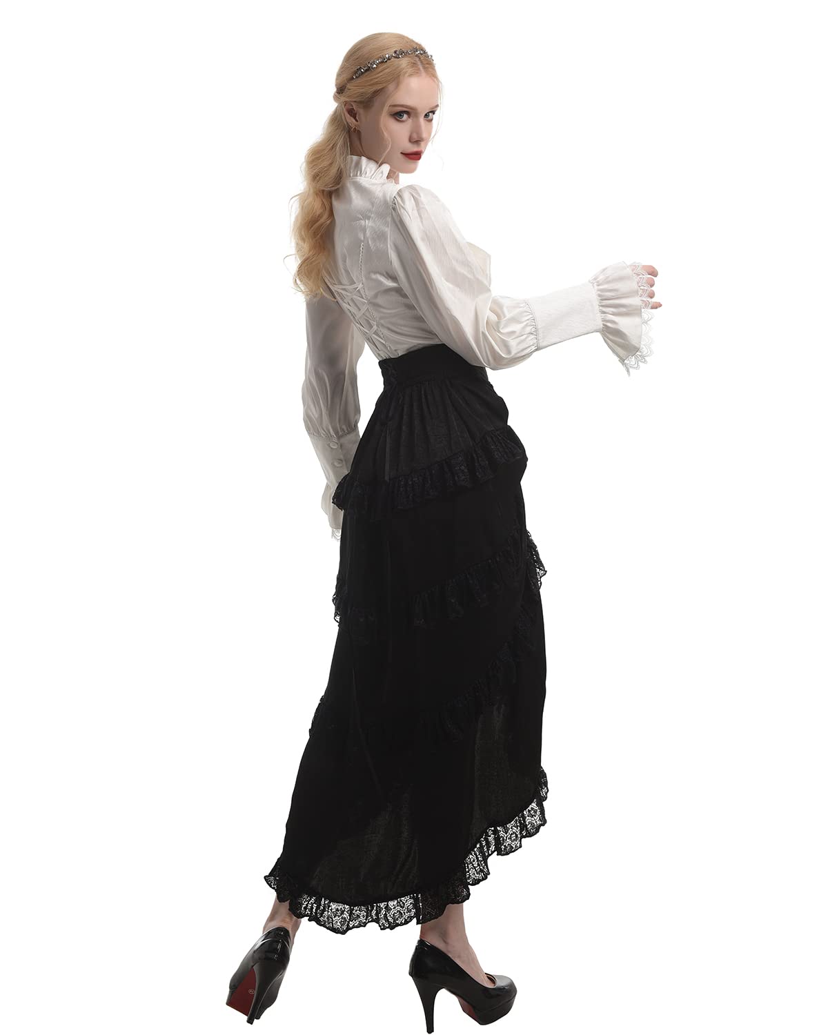 Ruched-Middle Gathered-Sleeve Underdress