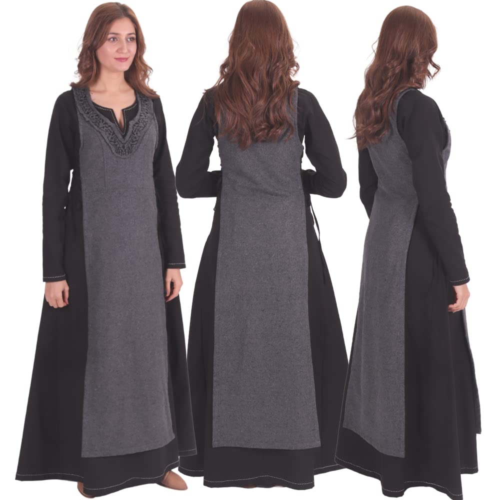 Side-Lace Wool Viking Apron Overdress