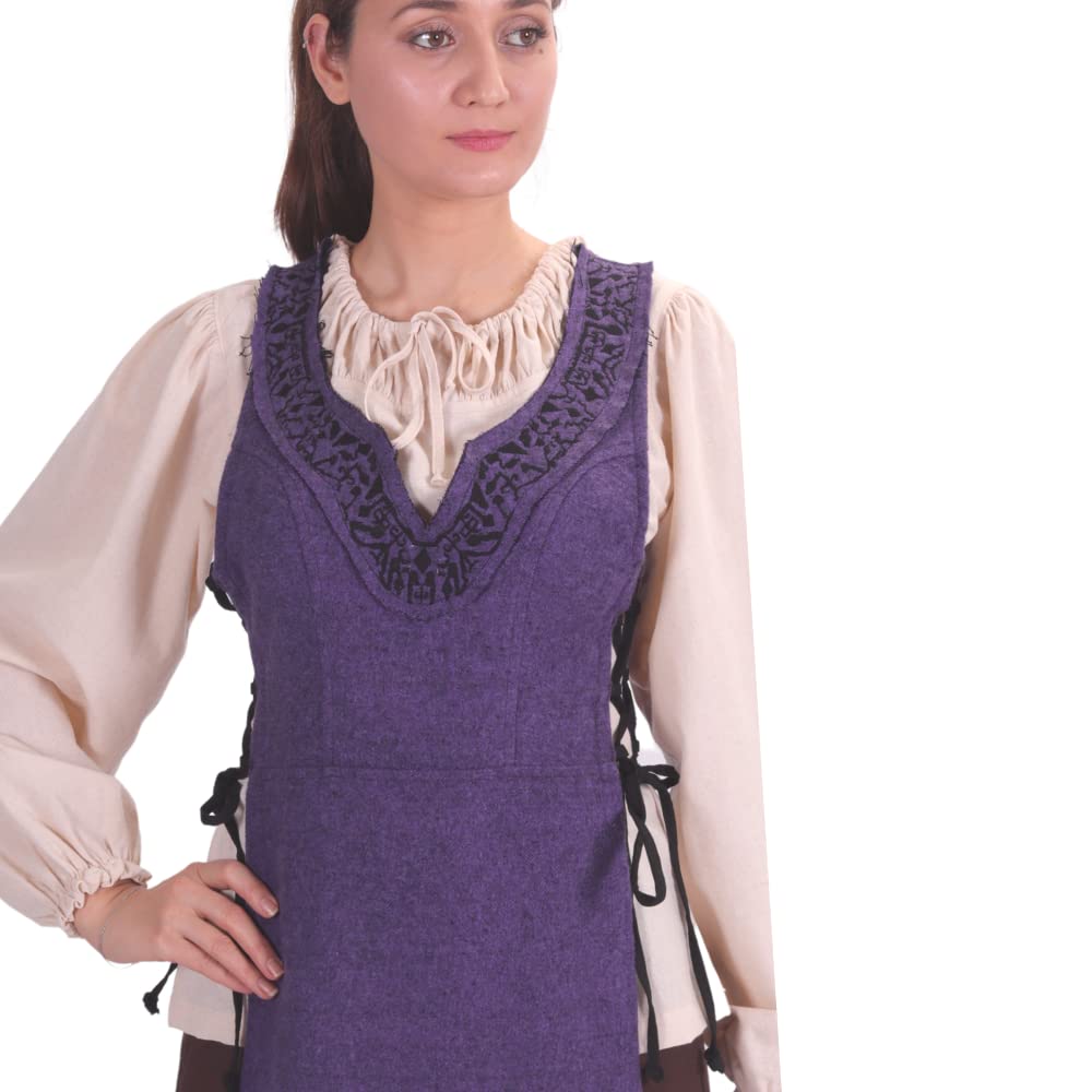 Side-Lace Wool Viking Apron Overdress