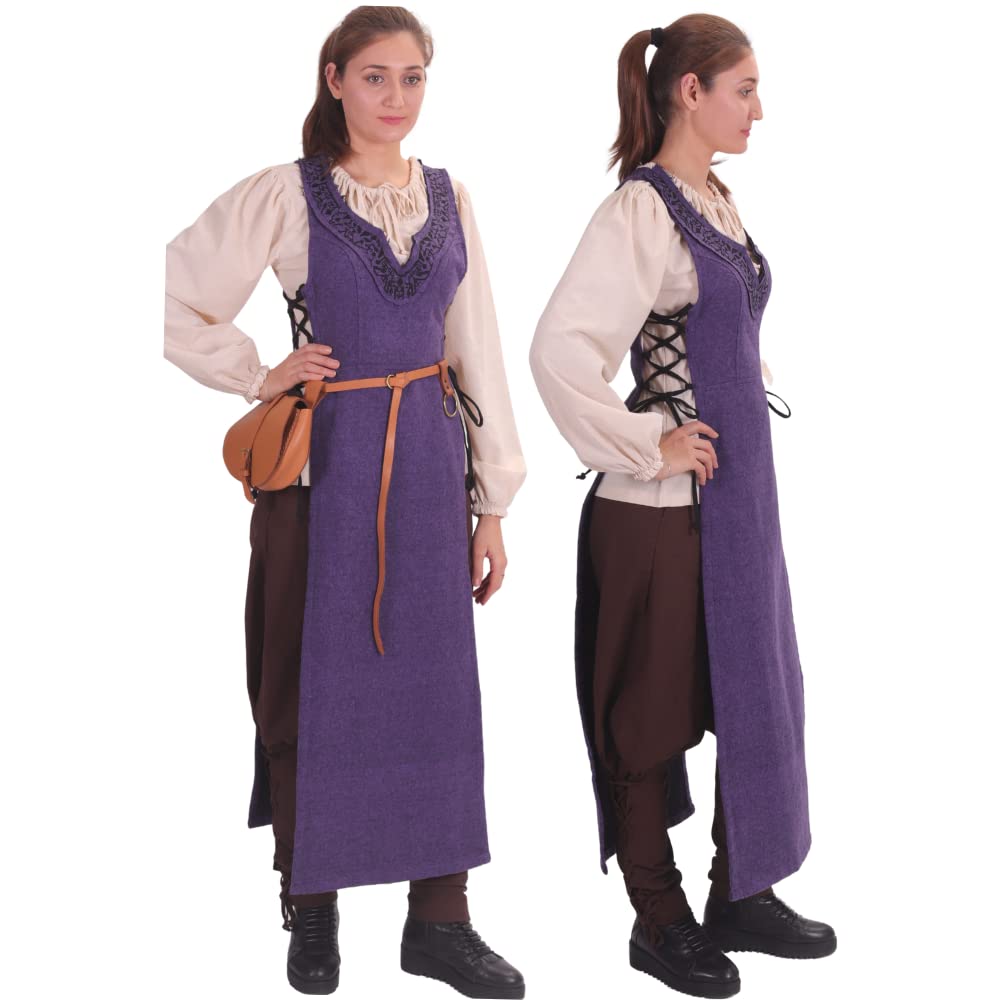 Side-Lace Wool Viking Apron Overdress