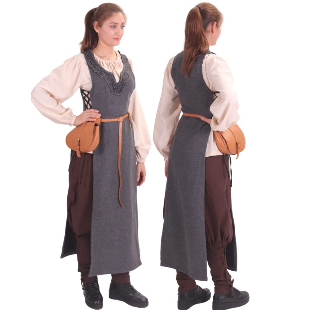 Side-Lace Wool Viking Apron Overdress