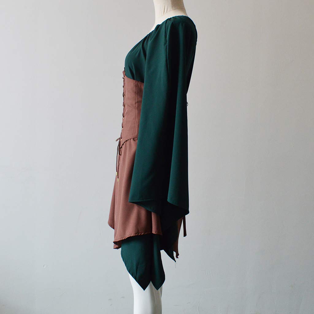 Red Retro Gothic Witch Medieval Cosplay Dress for Women
