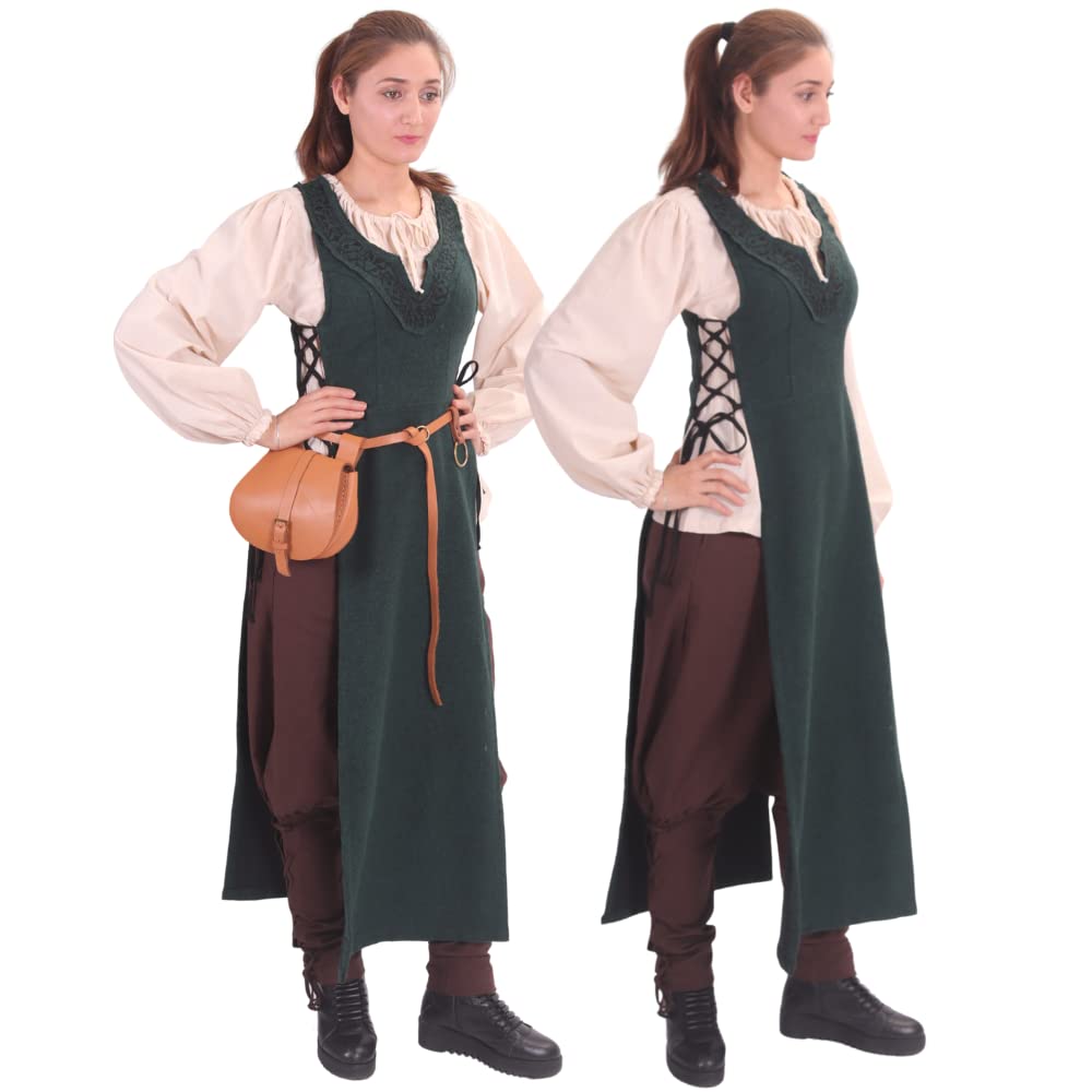 Side-Lace Wool Viking Apron Overdress