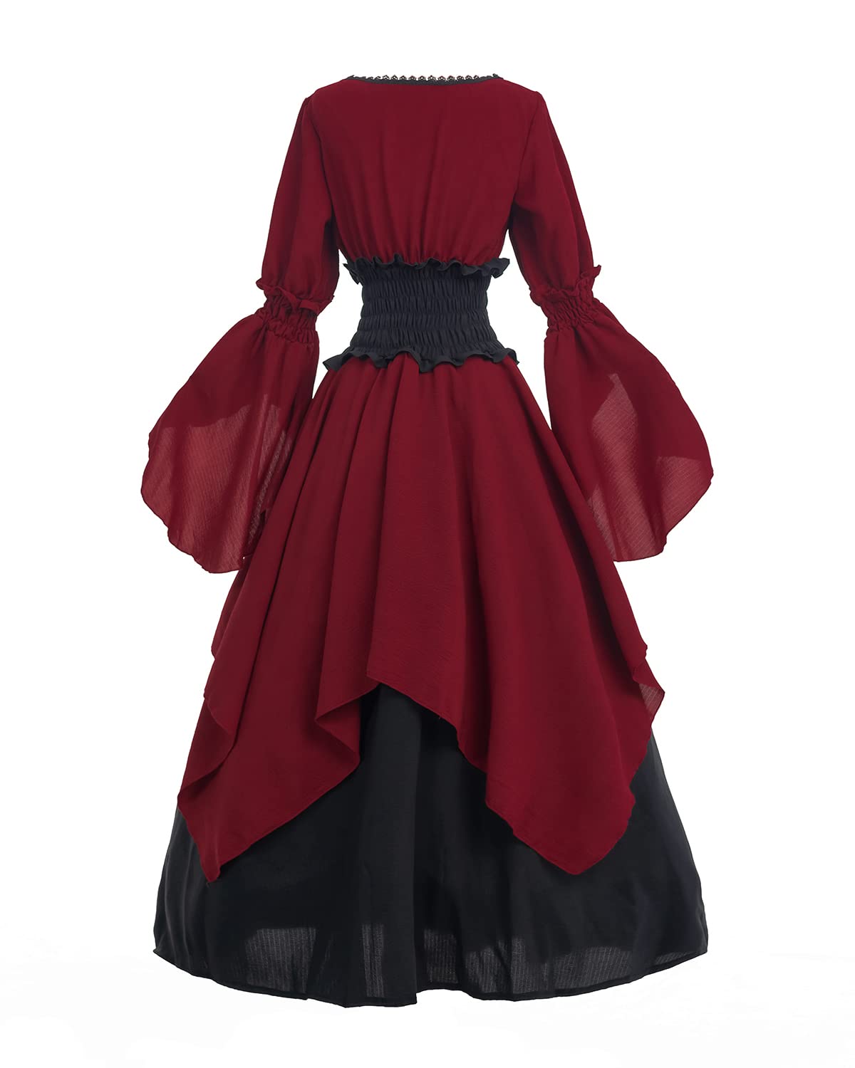 Ruched-Middle Gathered-Sleeve Underdress