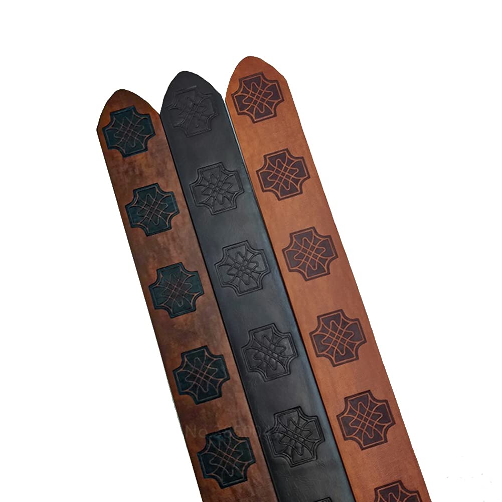 Dark Brown Celtic Knot Embossed PU Leather Medieval Viking Belt