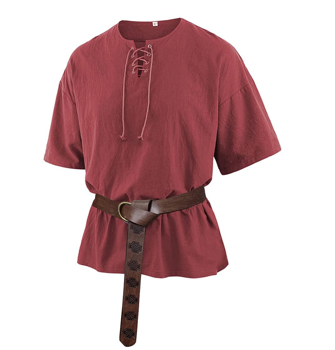 Dark Brown Celtic Knot Embossed PU Leather Medieval Viking Belt