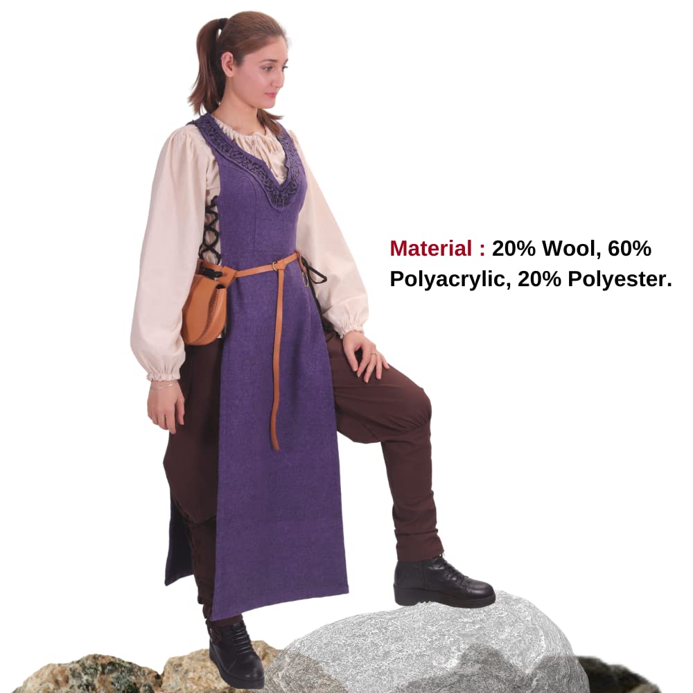 Side-Lace Wool Viking Apron Overdress