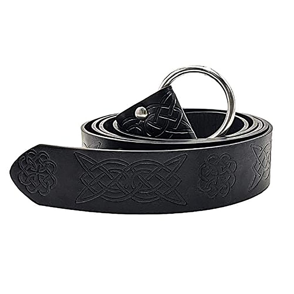 Dark Brown Celtic Knot Embossed PU Leather Medieval Viking Belt