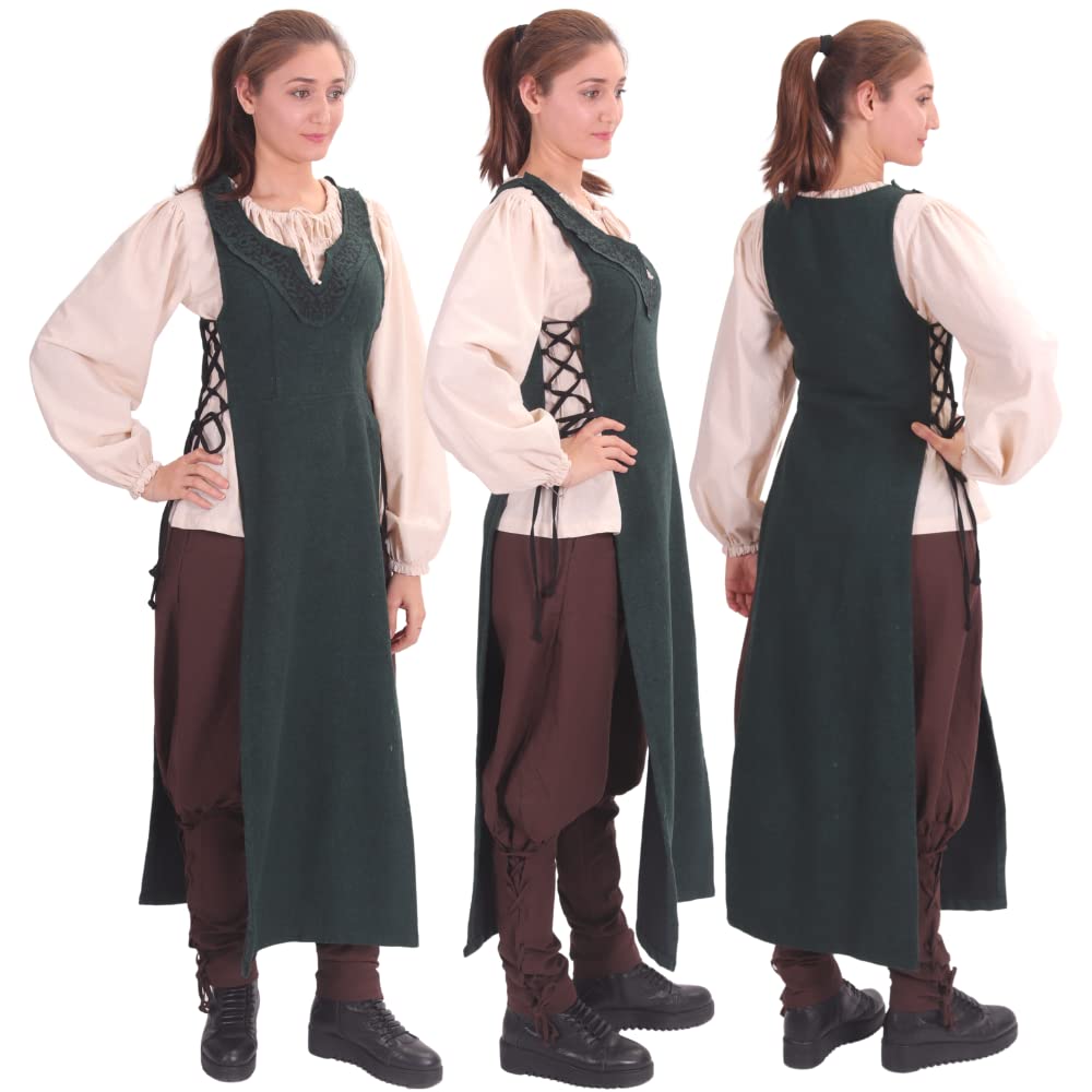 Side-Lace Wool Viking Apron Overdress