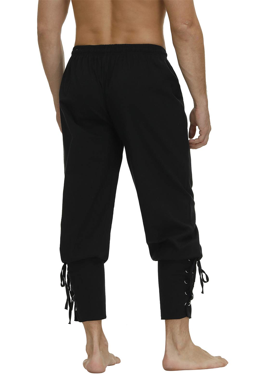 Men's Ankle Banded Cuff Renaissance Medieval Viking Pants