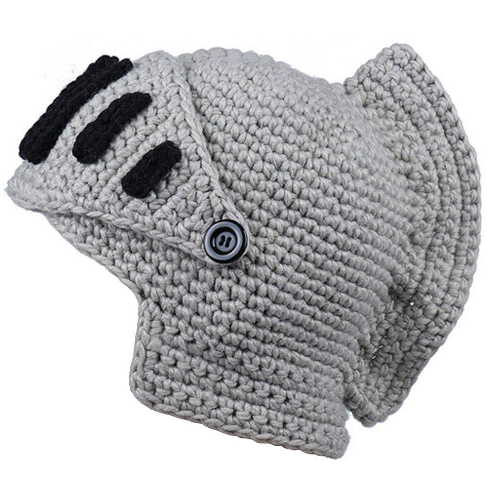 Creative Barbarian Knit Beard Hat Funny Knit Hat Wig Beanie Hat Beard Facemask V-brown