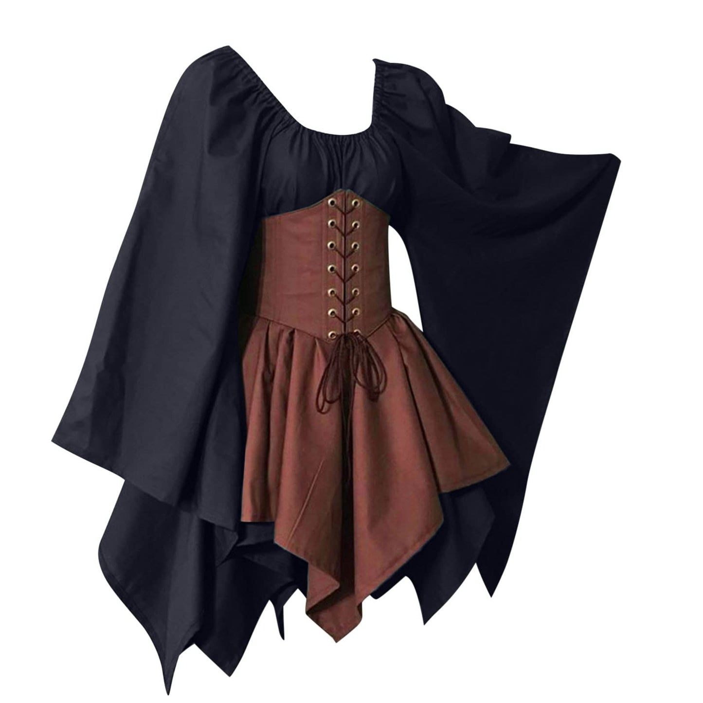 Red Retro Gothic Witch Medieval Cosplay Dress for Women