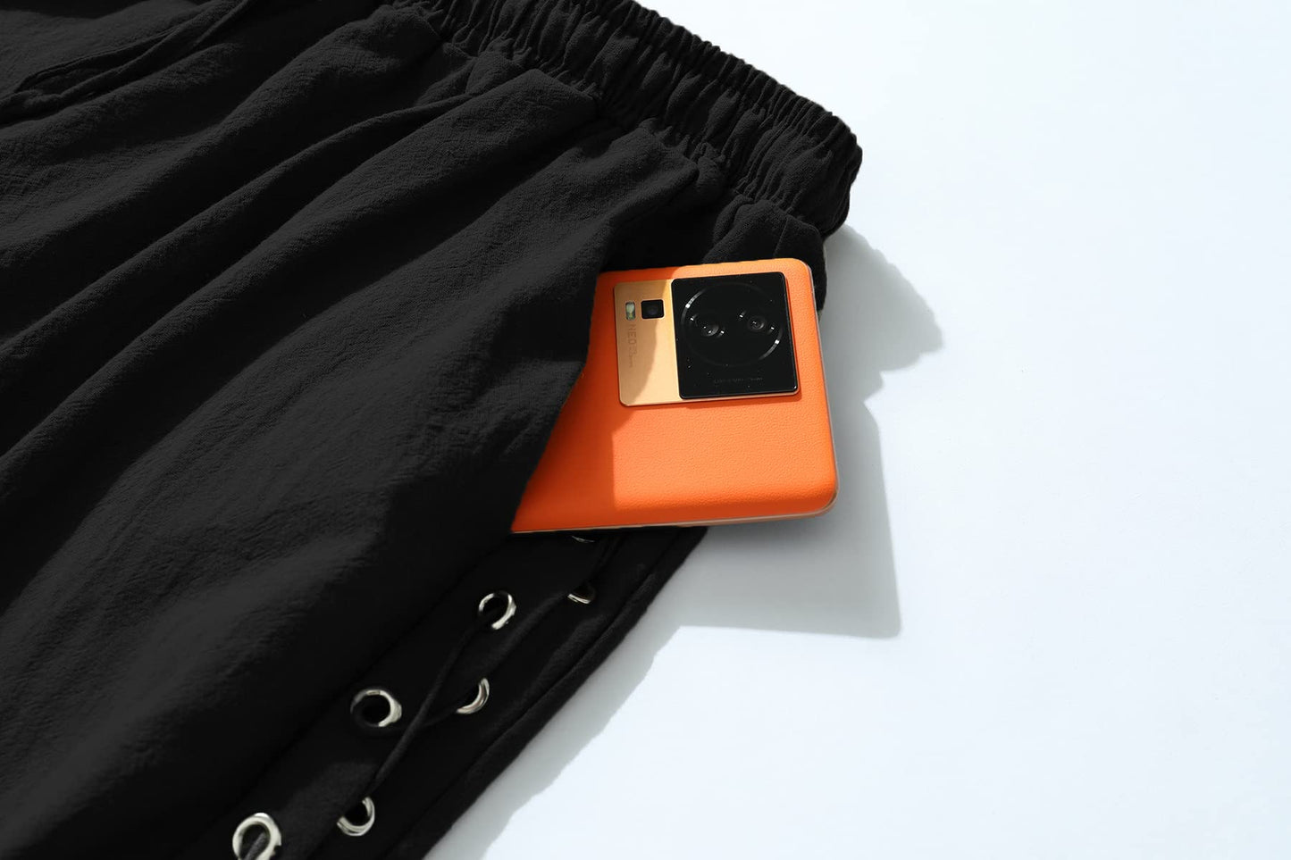 JIEFULL Men's Pirate Shorts- Renaissance Costume Trousers- Medieval Retro Pants -Viking Shorts X-Large Black