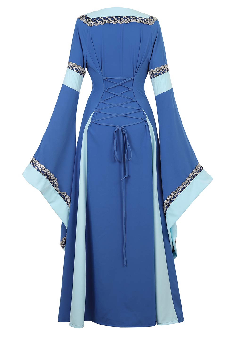 Medieval Dresses For Women Black Renaissance Dress Women Costumes Halloween Plus Size Witch Costume X-Small Blue6508