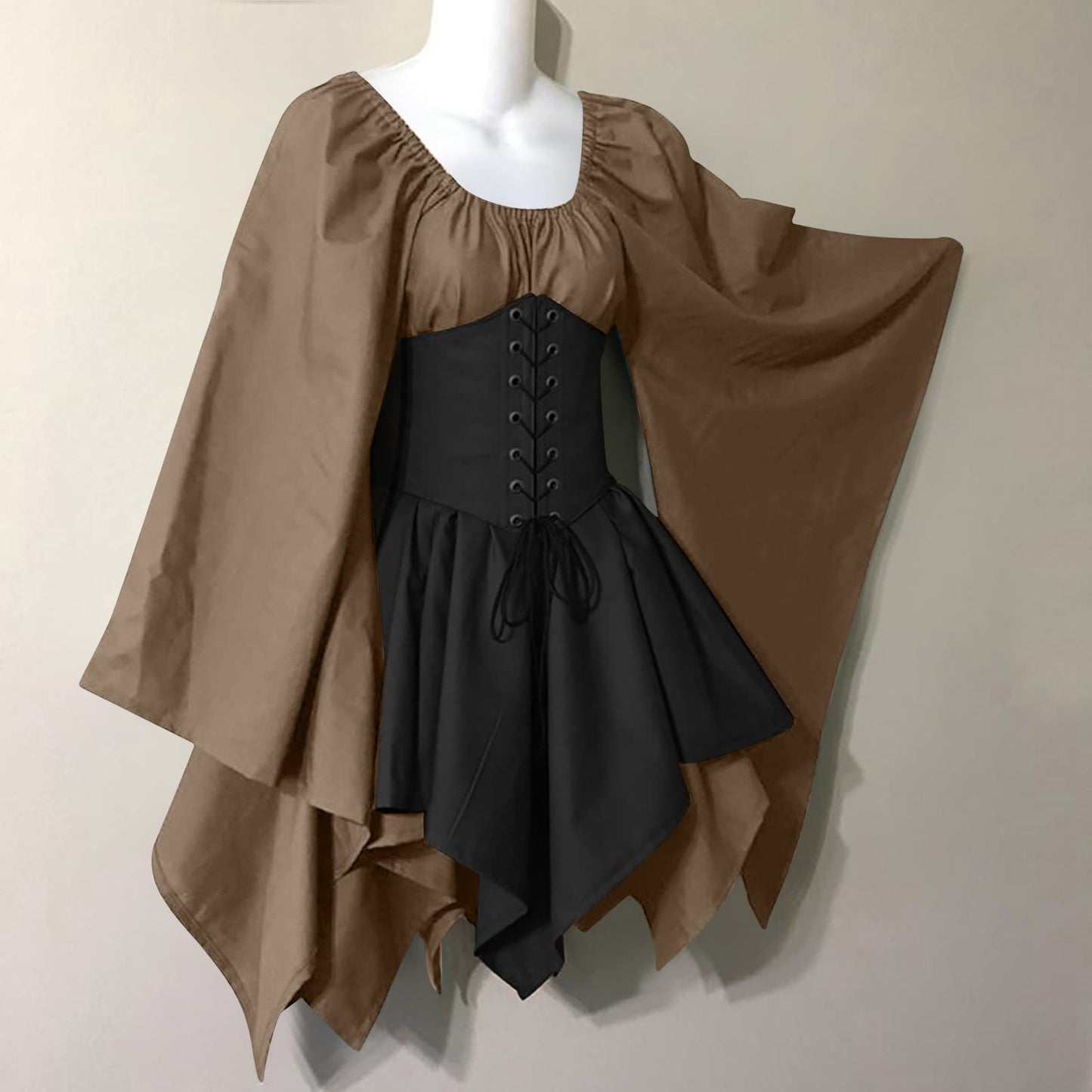 Red Retro Gothic Witch Medieval Cosplay Dress for Women