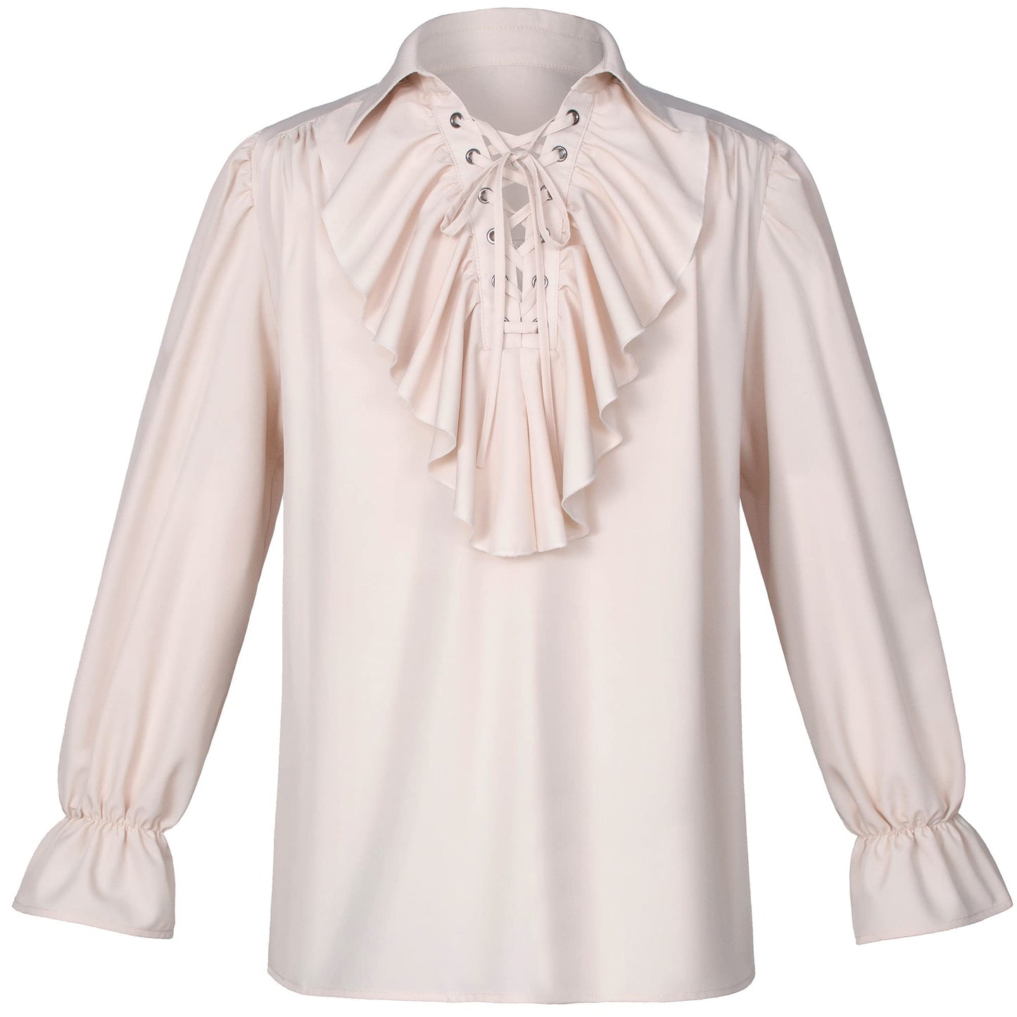 Men's Renaissance Victorian Medieval Pirate Shirt Lace Up Costume Top