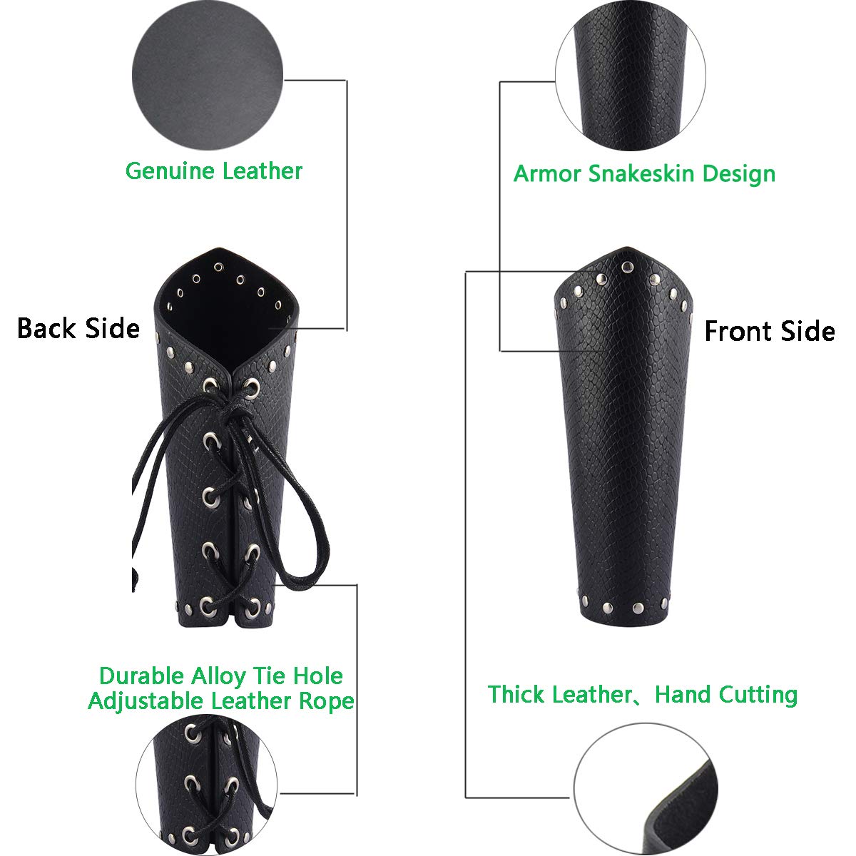 GelConnie Leather Gauntlet Wristband Armor Bracers