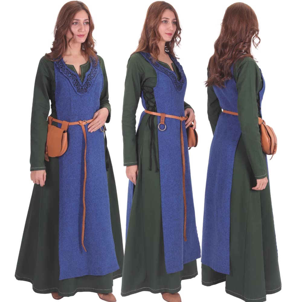 Side-Lace Wool Viking Apron Overdress