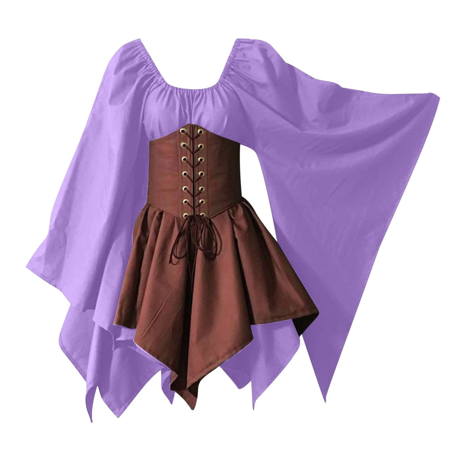 Red Retro Gothic Witch Medieval Cosplay Dress for Women
