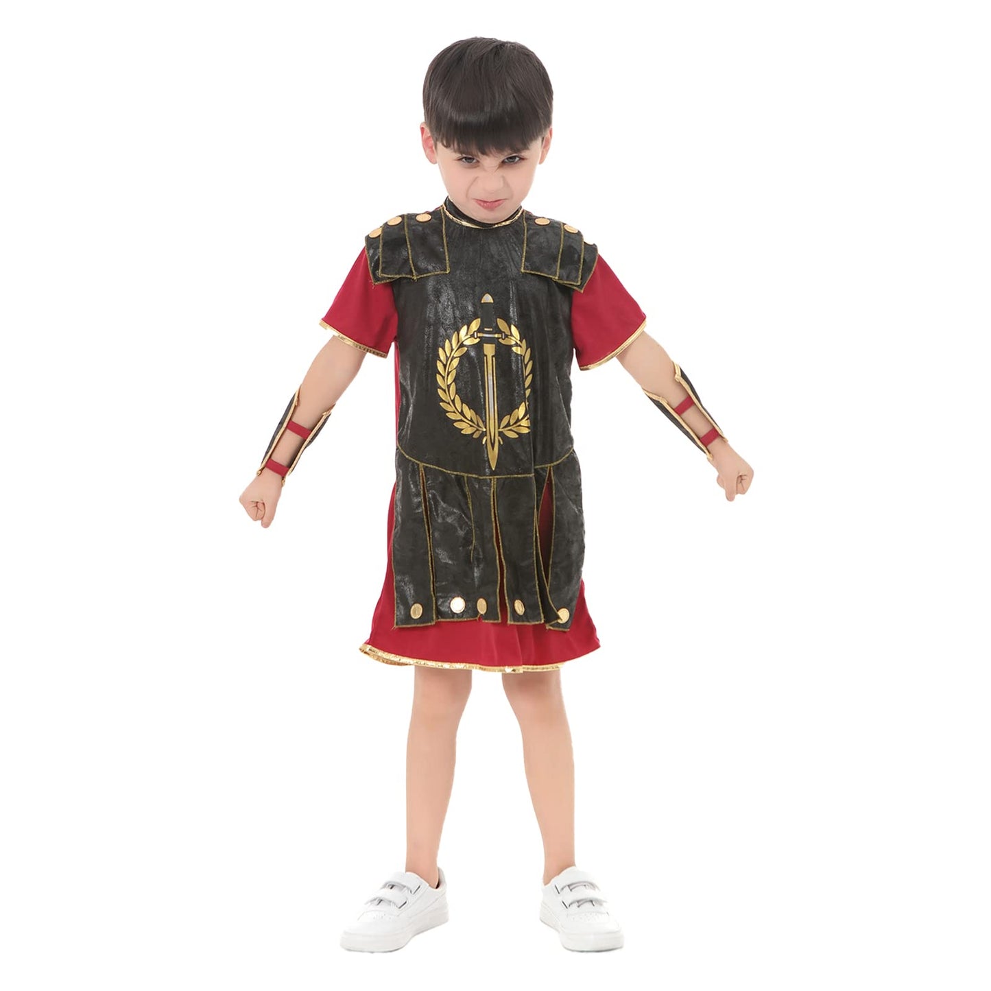 Funivals Boys Costume for Halloween Carnival,Boy Suit Role Play with Accessories Medium Viking Warrior