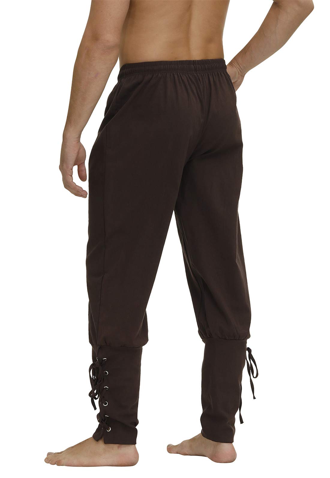 Men's Ankle Banded Cuff Renaissance Medieval Viking Pants