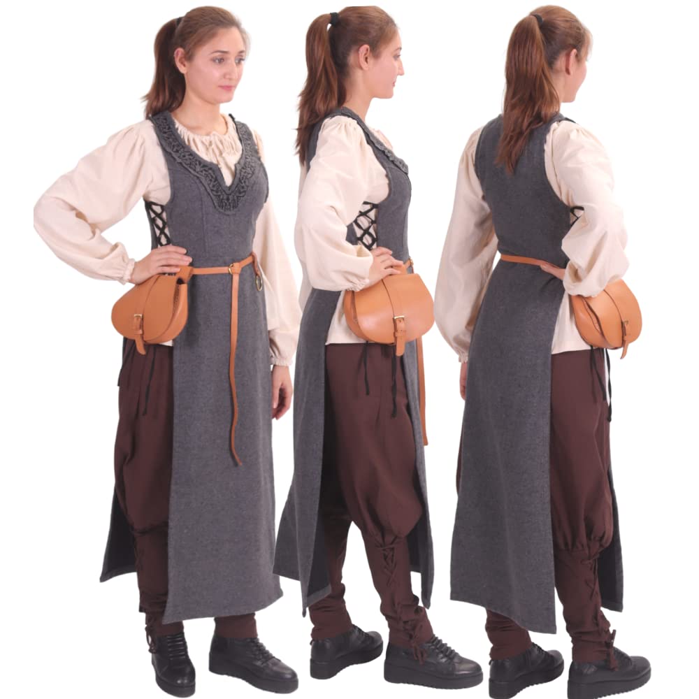 Side-Lace Wool Viking Apron Overdress