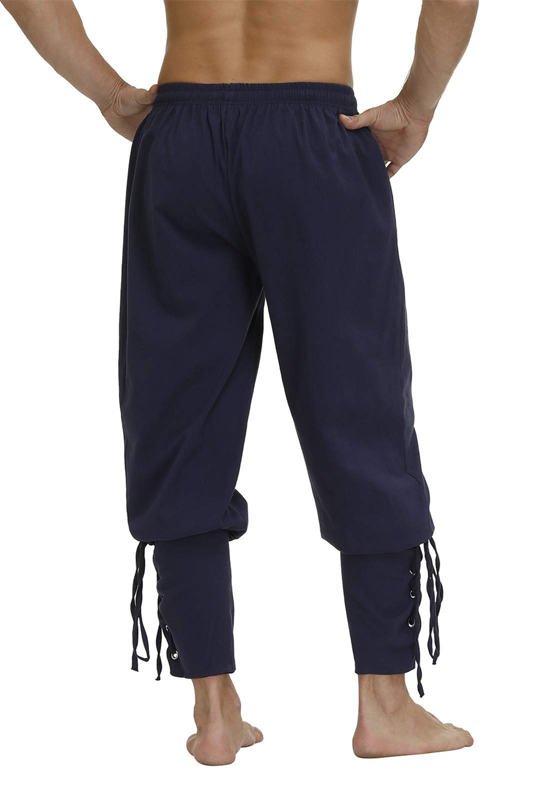 Men's Ankle Banded Cuff Renaissance Medieval Viking Pants