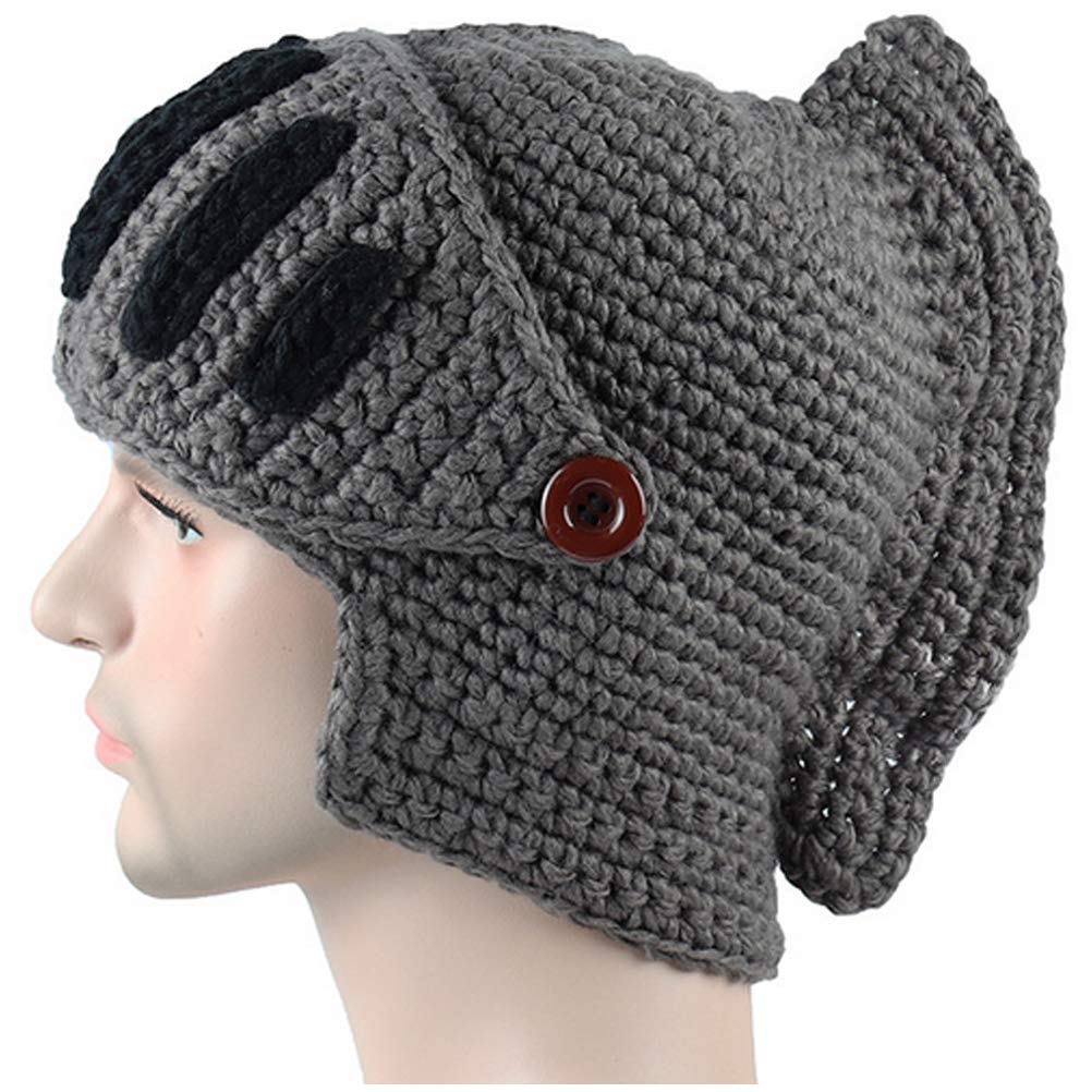 Creative Barbarian Knit Beard Hat Funny Knit Hat Wig Beanie Hat Beard Facemask V-brown