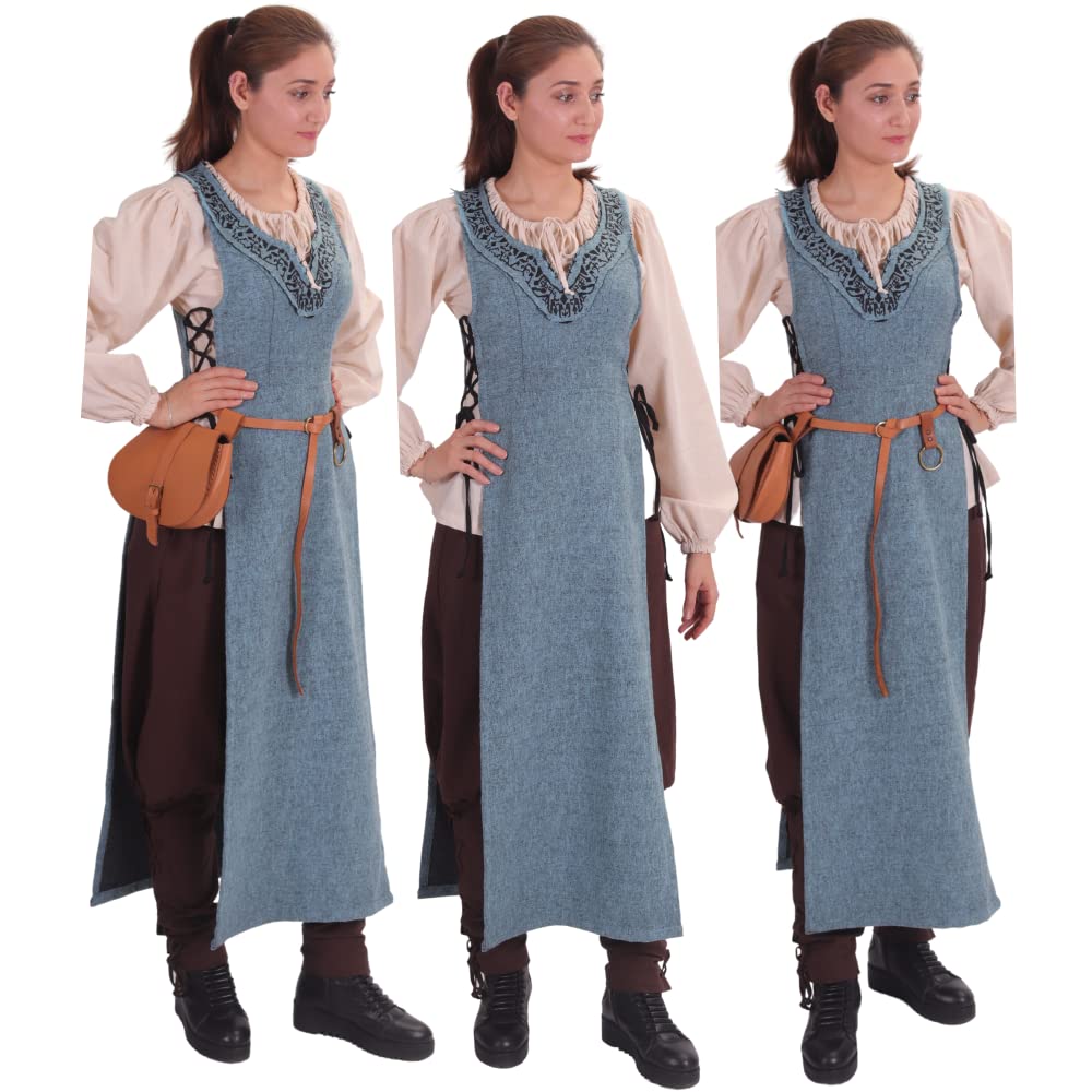 Side-Lace Wool Viking Apron Overdress