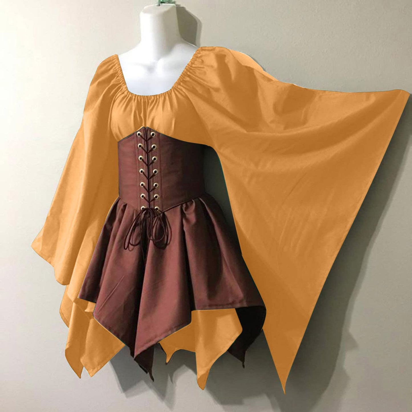 Red Retro Gothic Witch Medieval Cosplay Dress for Women