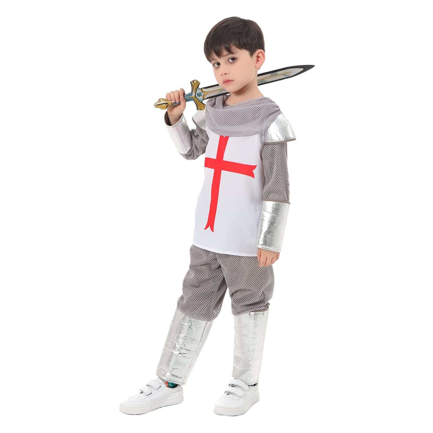 Funivals Boys Costume for Halloween Carnival,Boy Suit Role Play with Accessories Medium Viking Warrior