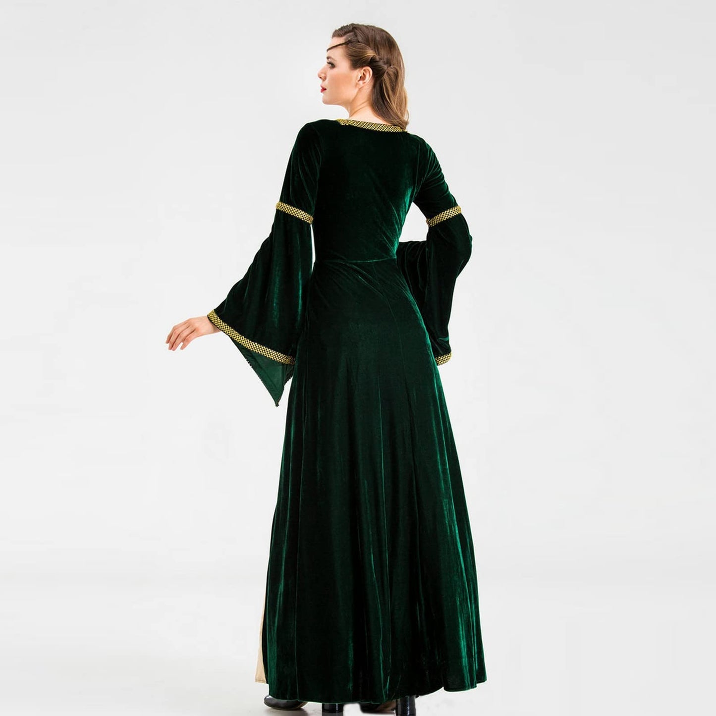 Wine Gothic Witch Medieval Wedding Dress Renaissance Dress for Women