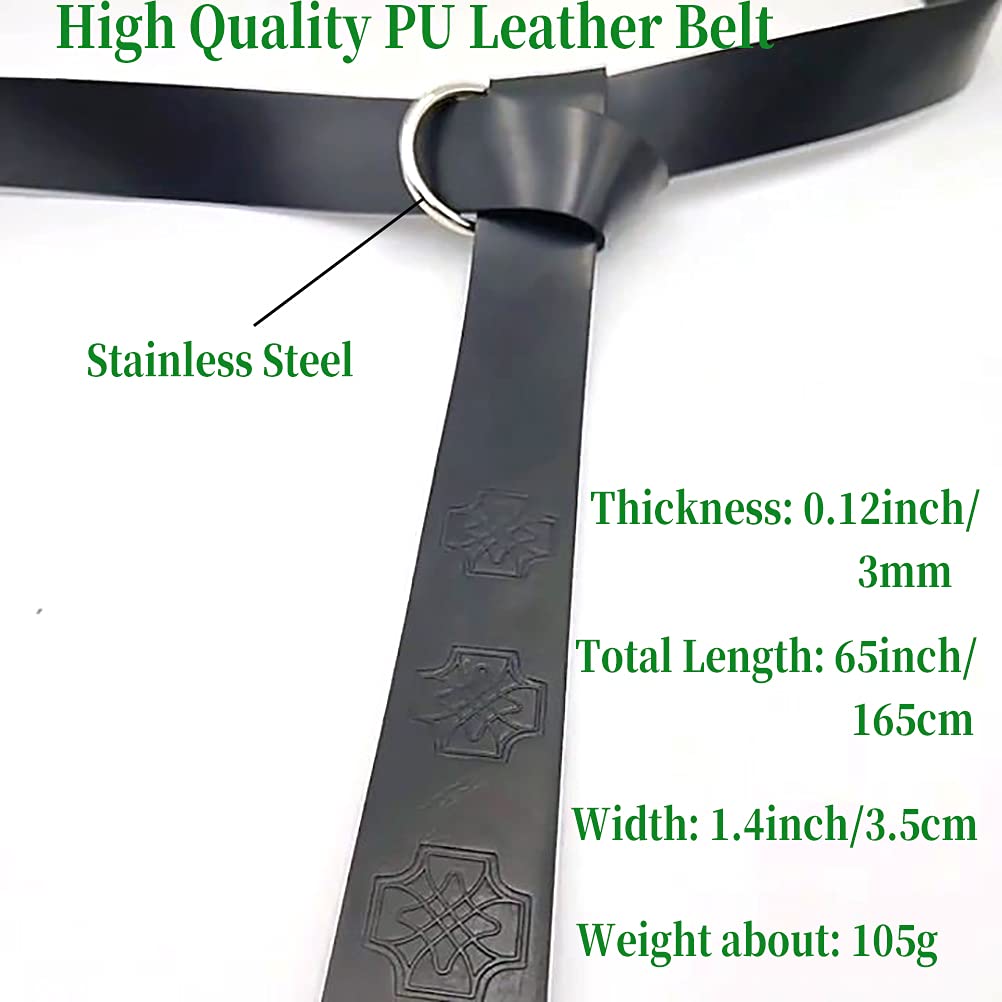 Dark Brown Celtic Knot Embossed PU Leather Medieval Viking Belt