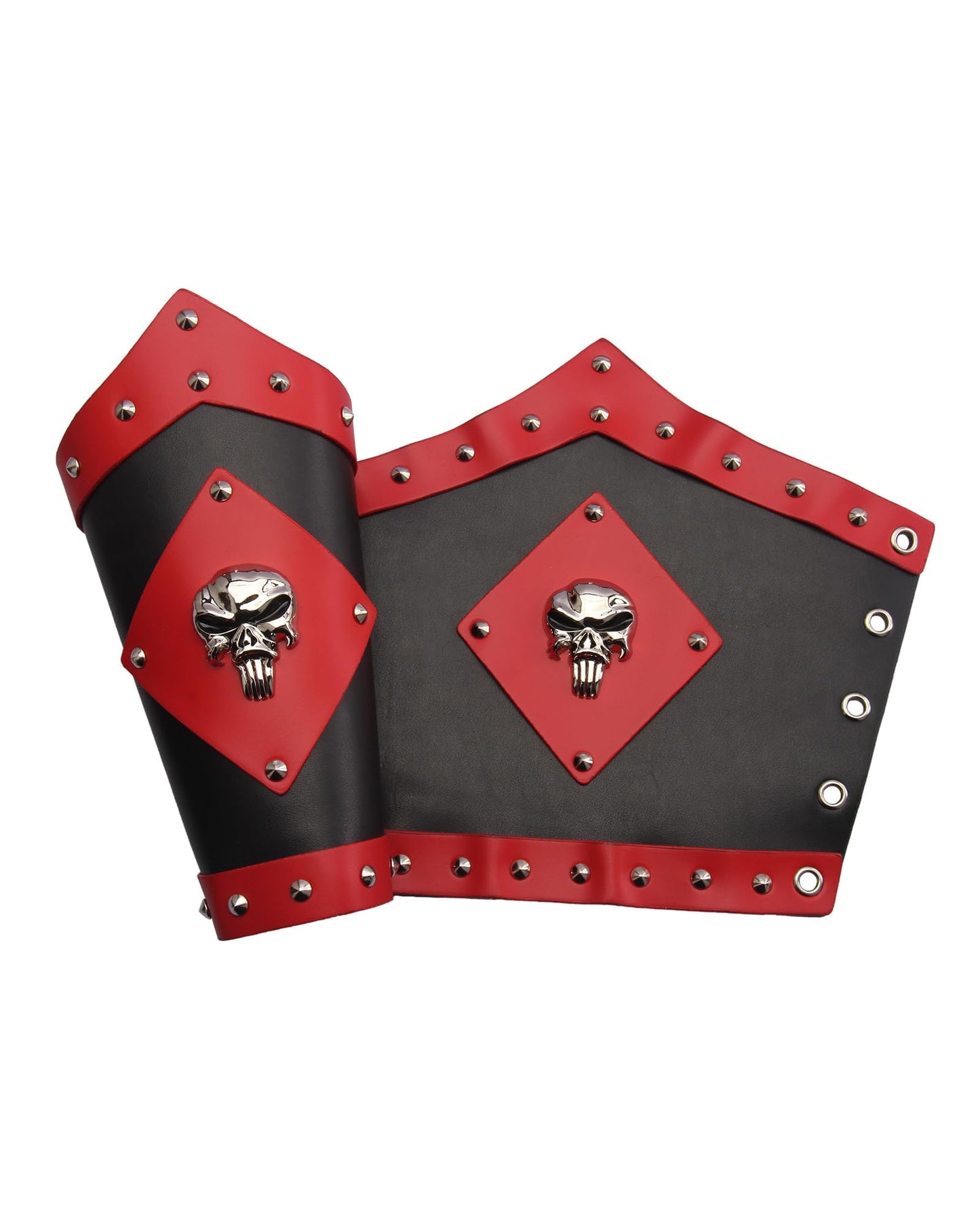 GelConnie Leather Gauntlet Wristband Viking Leather Arm Guard Medieval Armor Bracers Leather Armband Wrist Guards Cosplay Black Leather Bracers