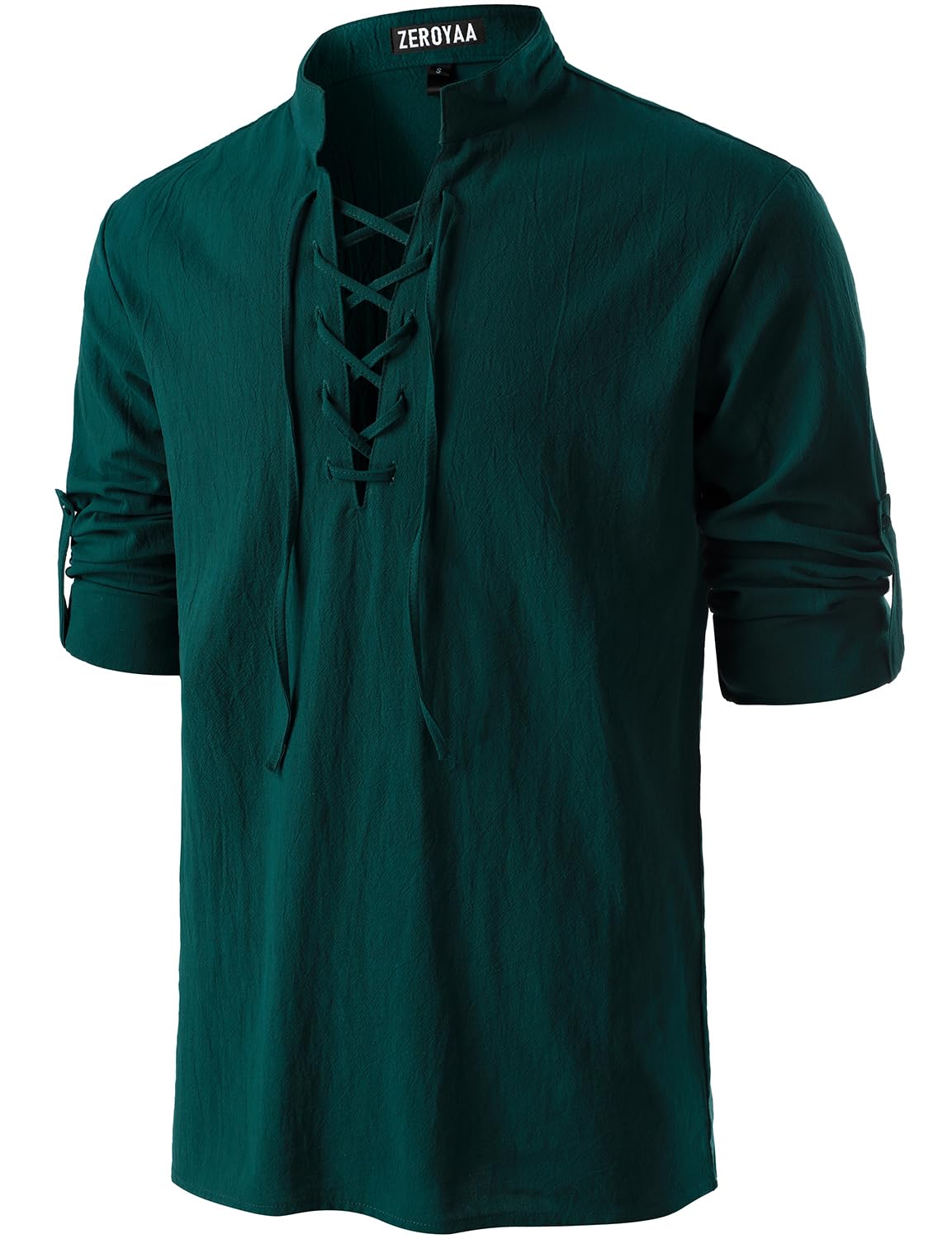 Men's Medieval Vintage Long Sleeve Lace Up Shirt