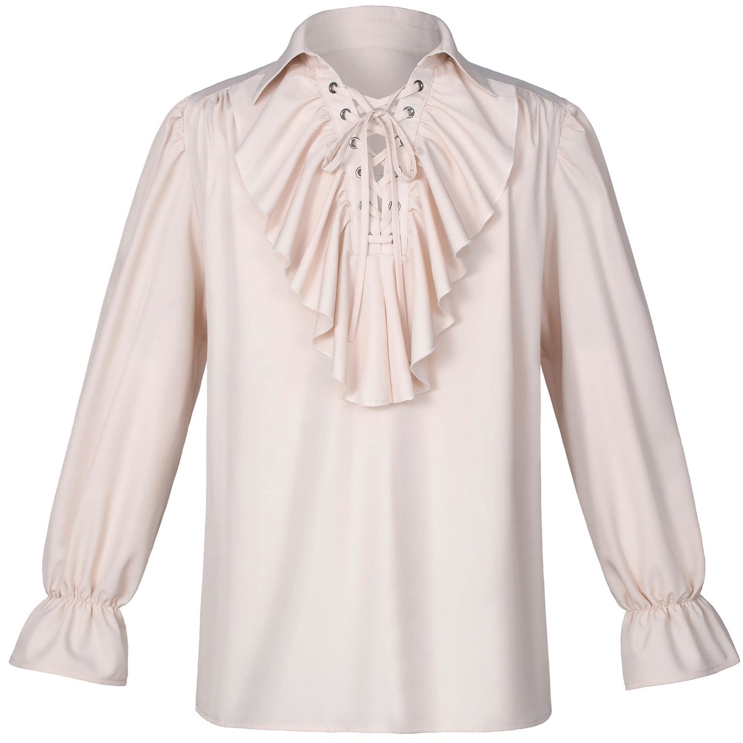 Men's Renaissance Victorian Medieval Pirate Shirt Lace Up Costume Top