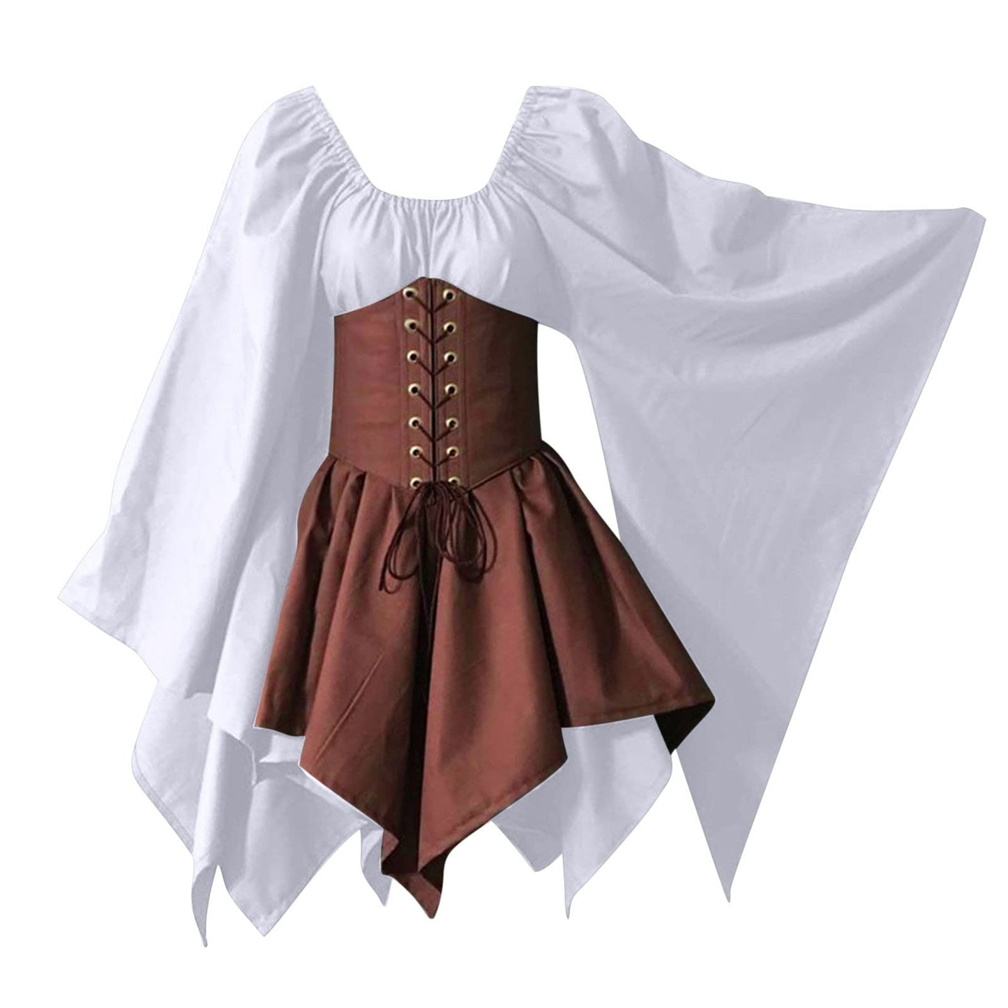 Red Retro Gothic Witch Medieval Cosplay Dress for Women