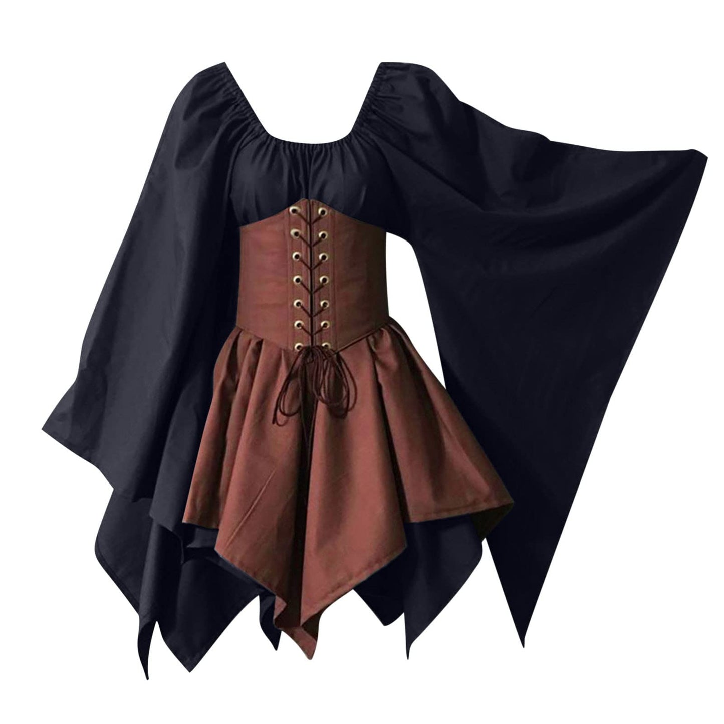 Red Retro Gothic Witch Medieval Cosplay Dress for Women