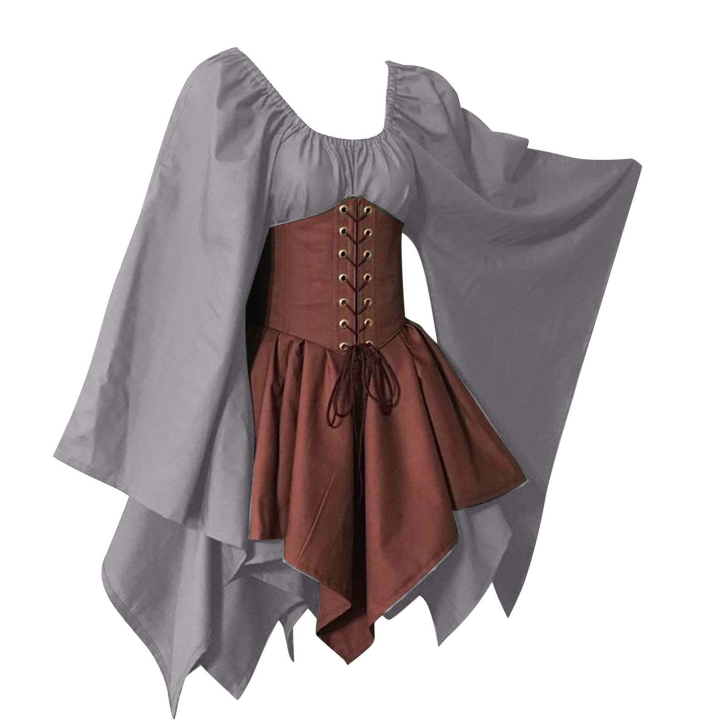 Red Retro Gothic Witch Medieval Cosplay Dress for Women