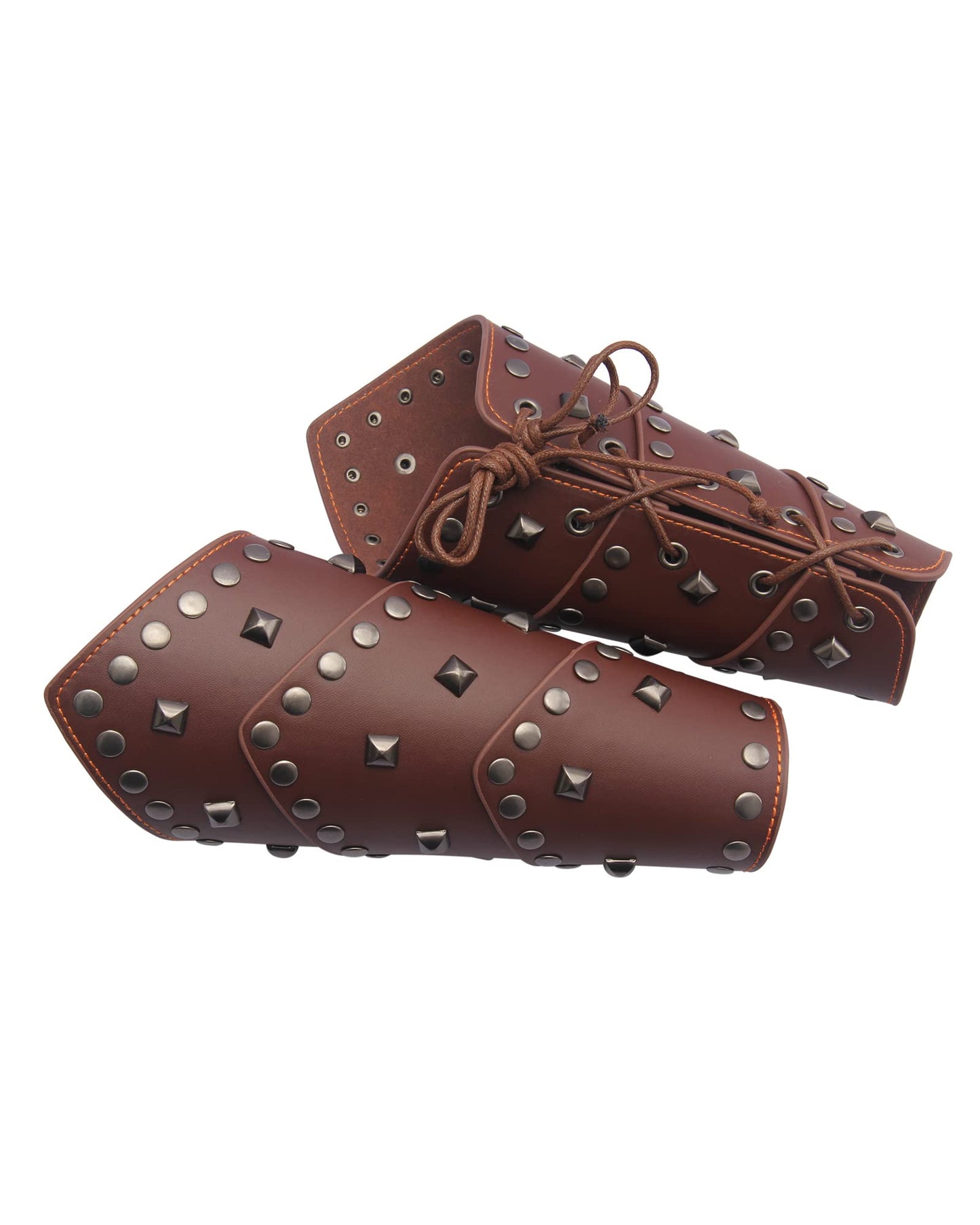 GelConnie Leather Gauntlet Wristband Viking Leather Arm Guard Medieval Armor Bracers Leather Armband Wrist Guards Cosplay Black Leather Bracers