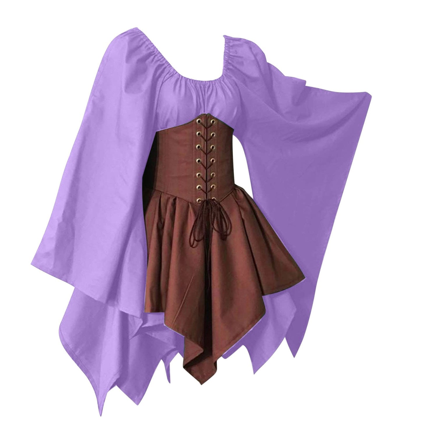 Red Retro Gothic Witch Medieval Cosplay Dress for Women