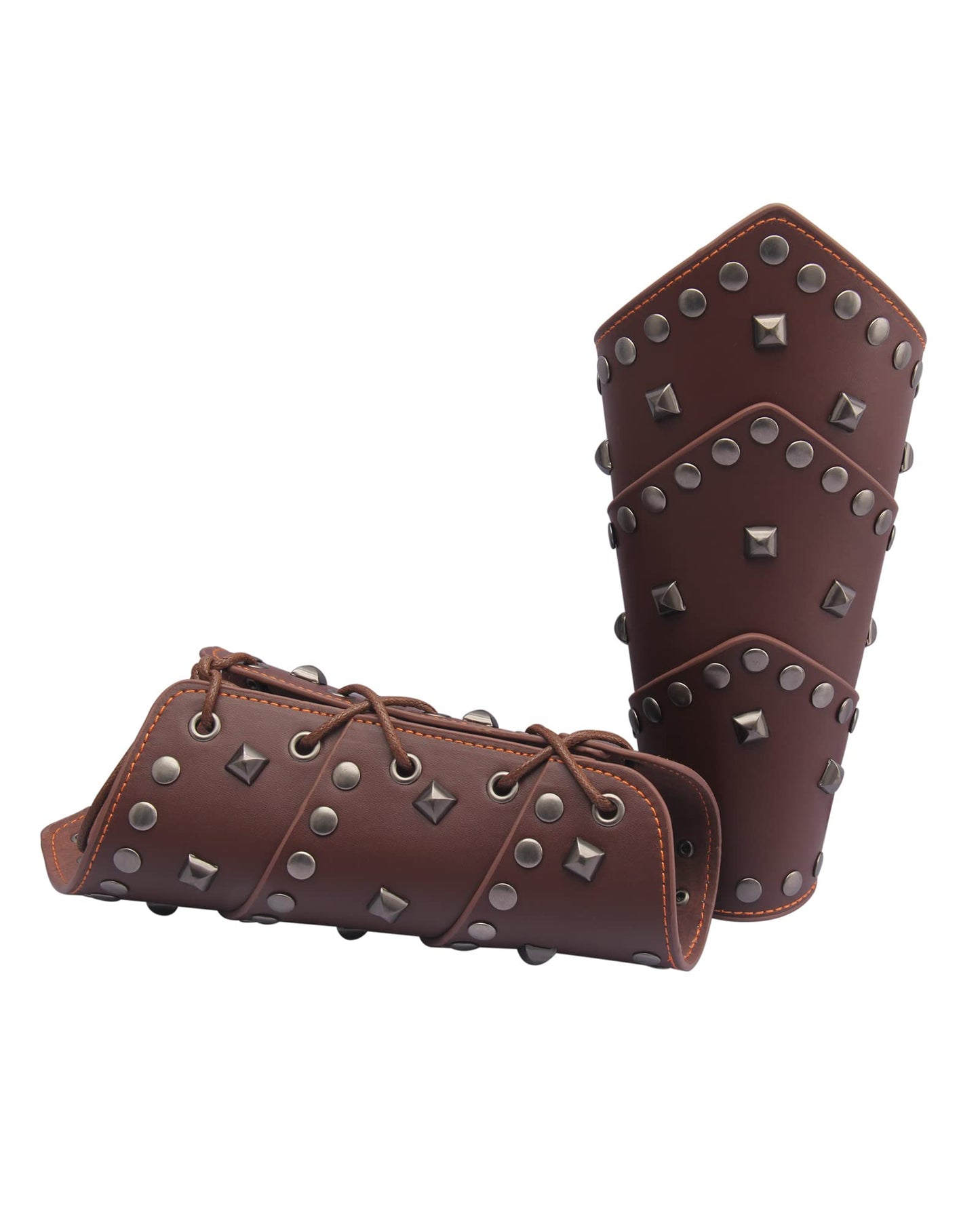 GelConnie Leather Gauntlet Wristband Viking Leather Arm Guard Medieval Armor Bracers Leather Armband Wrist Guards Cosplay Black Leather Bracers