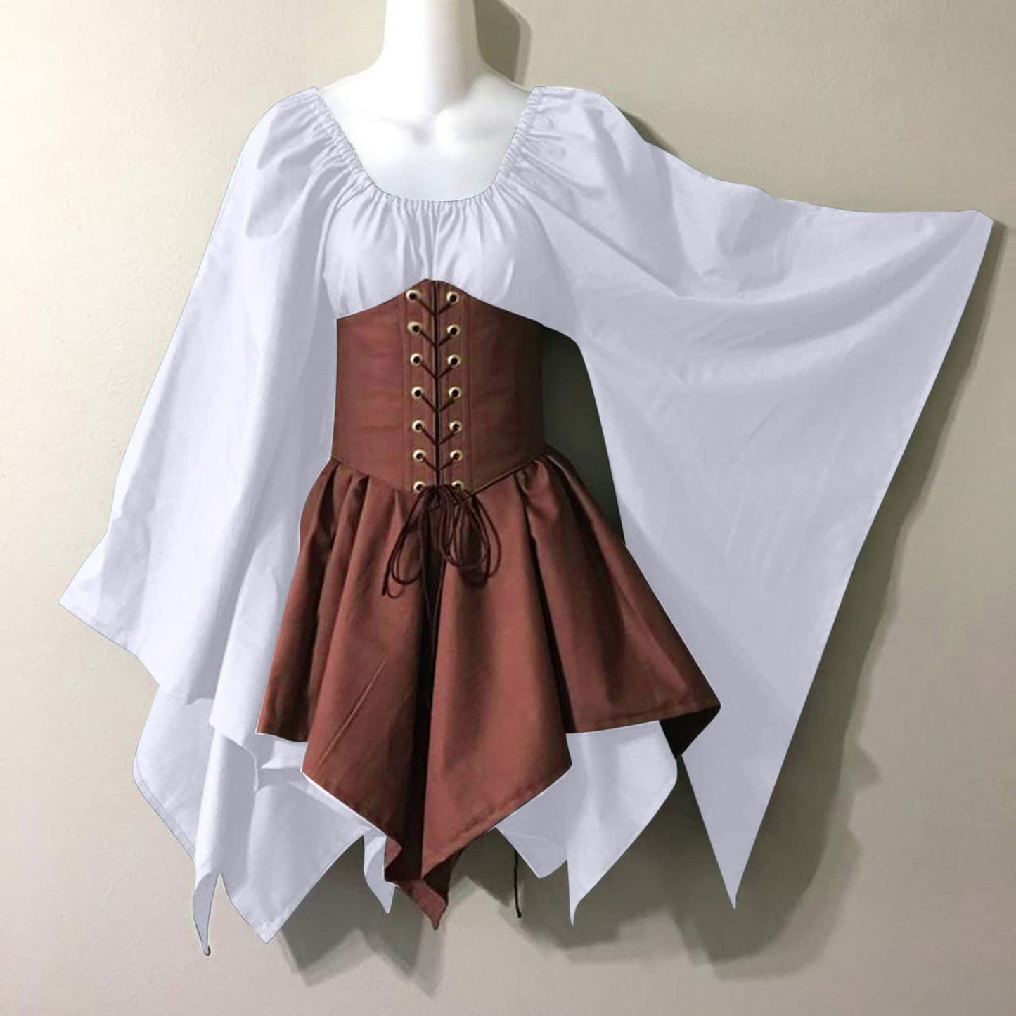 Red Retro Gothic Witch Medieval Cosplay Dress for Women